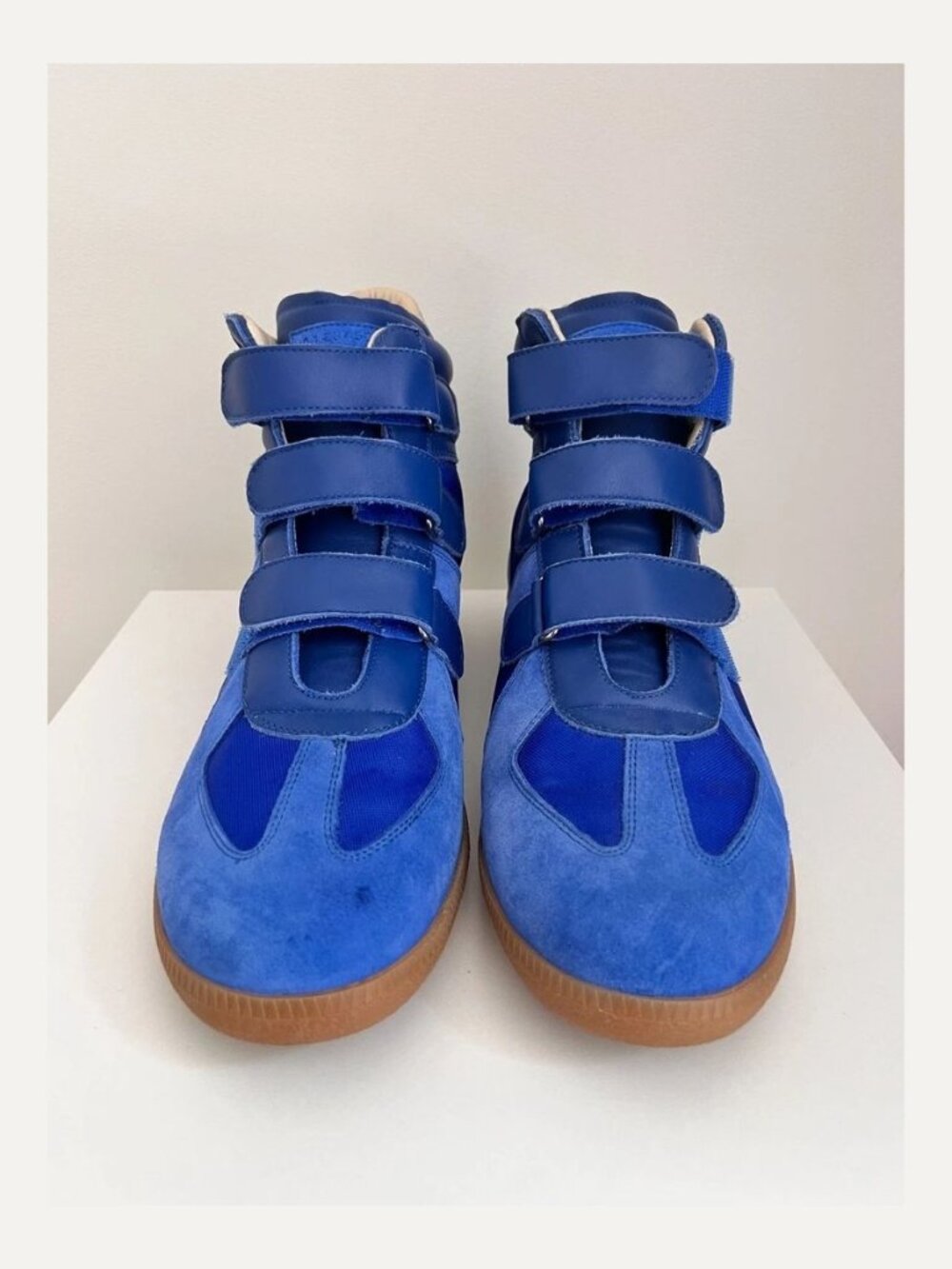 Maison Margiela Future Blue Suede High-Top Sneakers Gum Sole EU 46 US 13